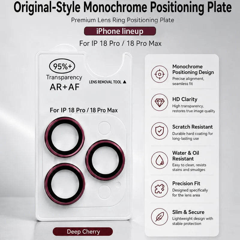 Snap-On AR HD Tempered Glass Camera Lens Film Primarily Fit iPhone 18 Pro Max Compatible with iPhone 17-13 Series W/ Pry Notch