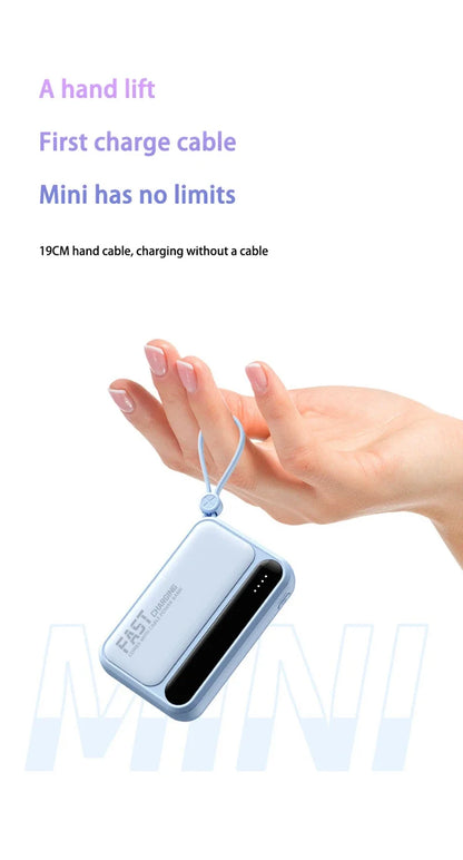 Lenovo CCC Mini Power Bank 500000mAh 4 Built in Cables Fast Charging Large Capacity Portable External Battery For iPhone Xiaomi