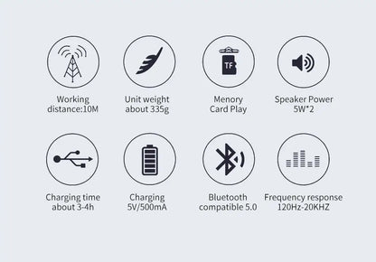 Portable Bluetooth Speaker Wireless , Ipx4 Waterproof Bluetooth 5.0 TWS MP3 Player Paring Aux & Tf-Card Input for Home  Outdoor