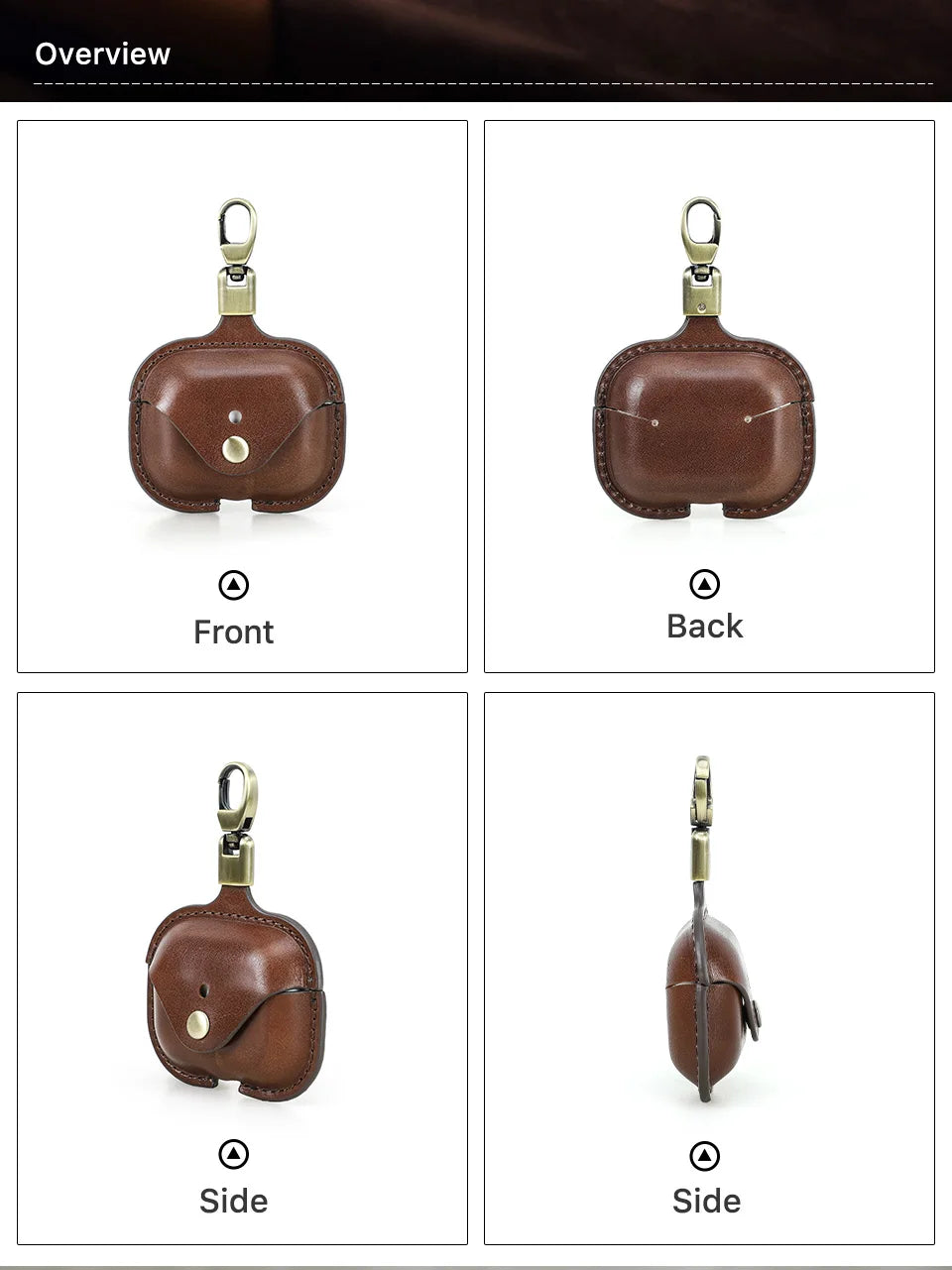 Genuine Leather Cover for AirPods Pro 3 Case Airpod Pro 2nd 1st generation Bluetooth Wireless Headphones Charging Box with Hook