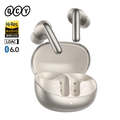 QCY BH25HT19A MeloBuds N60 Hybrid ANC Wireless Bluetooth 6.0 Earbuds LDAC Hi-Res Audio Dual Driver Headphone Bass Boost Earphone