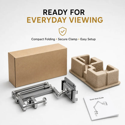 Adjustable Bed Phone Holder Stand for 4.7-12.9 Inch Phone Tablet, Foldable Metal Arm Desk Clamp, 360° Viewing