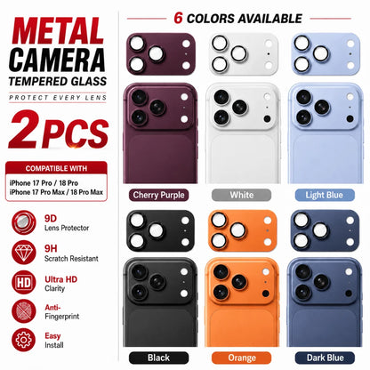 NNBILI 2pcs Camera Lens Protector for iPhone 18 Pro Max 17 Pro Max 18,Durable Metal Camera Cover,Full Coverage Lens Protection