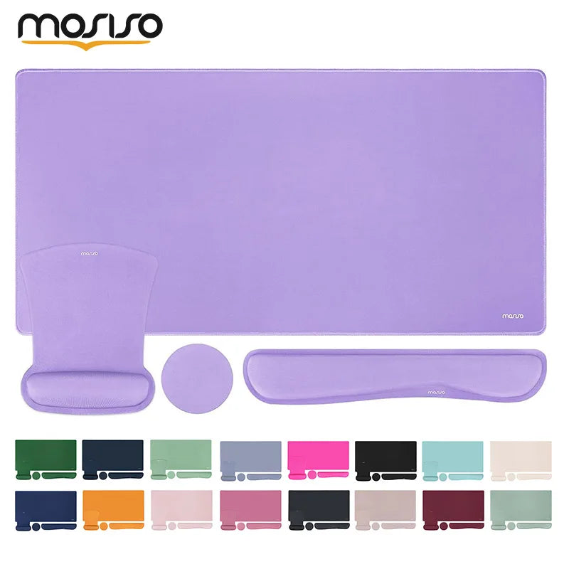 Keyboard Mouse Pad Set Large Gaming Mousepad&Keyboard Wrist Rest&Mouse Wrist Rest&Coaster Ergonomic Non-Slip Mousepad Cushion