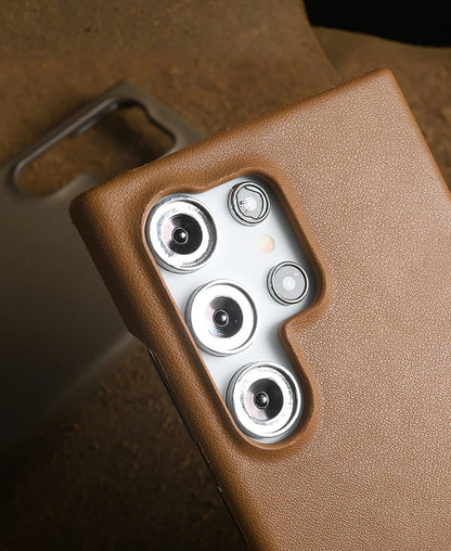 Handmade Premium Genuine Leather Magnetic Case for Samsung Galaxy S25 Ultra Case S24FE S23 S22 S21 S20 Note20Ultra Magsafe Cover
