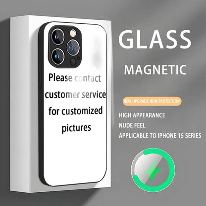 Customized DIY phone cases Phone Case For iPhone 16 15 14 13 12 11 X XR XS XSMAX 8 Plus Mini Pro Max Glass Magnetic Phone Case