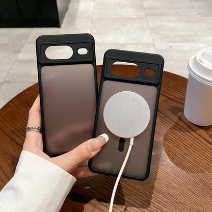 For Magsafe Magnetic Wireless Charging Luxury Matte Phone Case For Google Pixle 9 Pro XL 9A 6A 7A 8A 6 7 8 Pro Bumper Back Cover