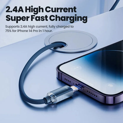 Toocki USB Cable for iPhone 14 13 12 Pro Max 2.4A Fast Charging Lightning Cable Data Wire for iPhone 8 7 6 5 Plus AirPods