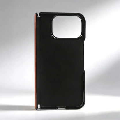 Luxury Genuine Leather Case for Google Pixel 11 Pro Fold 10Pro Fold Oil Wax Central Axis Pattern Phone Back Cases Without Front
