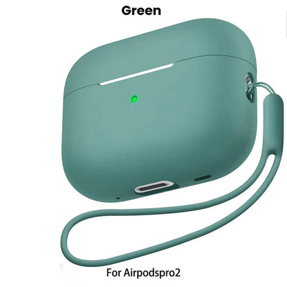 For AirPods Pro 2 2nd Case Cover With Lanyard Soft Silicone Protective Cases For Apple AirPods Pro2 Air Pod Pro2 Gen Coque Funda