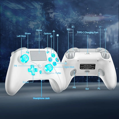 Wireless Controller for PlayStation 4/PS4 Pro/Slim/PS3/PC/IOS/Switch Gamepad Turbo Dual Shock Vibration 6Axis Gyro Game Joystick