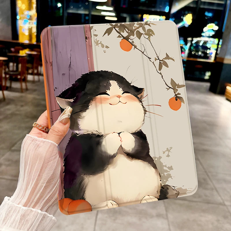 Happy Kitten TABLET CASE FOR iPad pro 10/11-Inch 2020/6th/7th /8th /Air 3rd/Air 4th/9th gen/Air 5th Gen 2022/Air 11