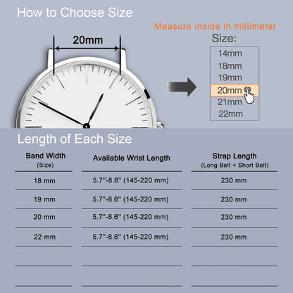 WOCCI 2PCS Nylon Watch Strap for smart watch 18mm 20mm 22mm bracelet belt for men women with hook and loop fastener watchband