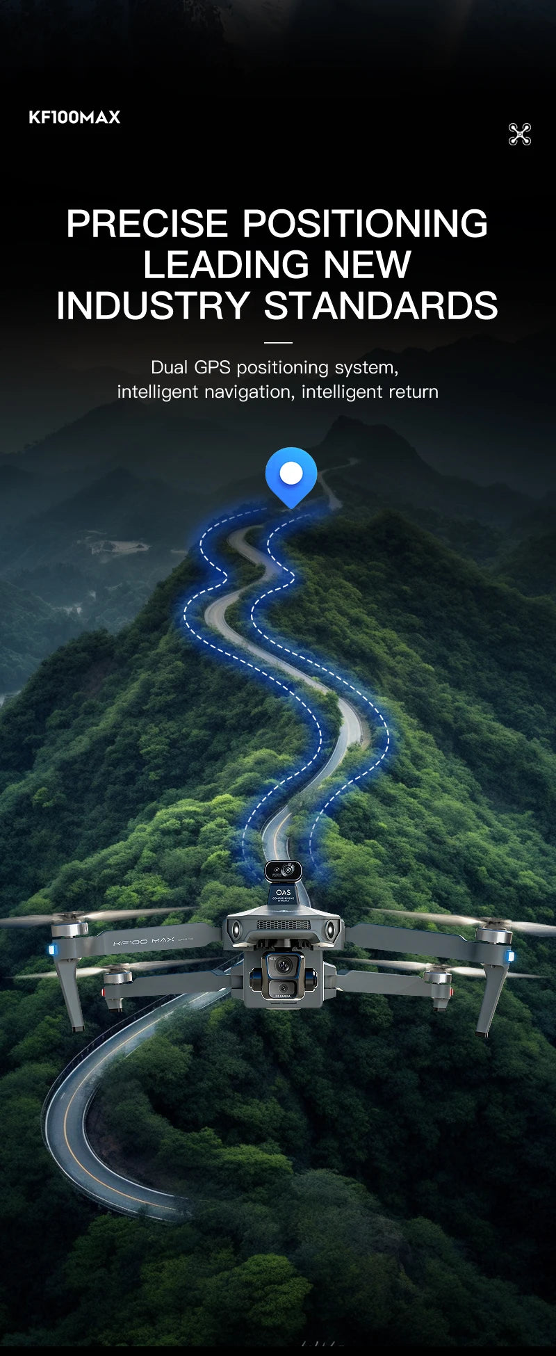 Teeggi KF100 MAX GPS RC with screen Drones With 4K HD Camera Profesional 3-Axis Gimbal obstacle avoidance 6KM Foldable RC Dron