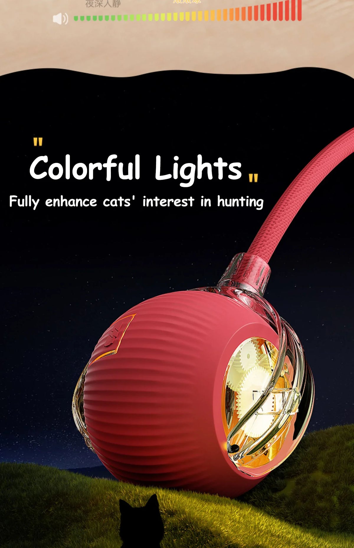 New Cat Interactive Ball Toy Automatic Rolling Ball Faux Tail Rechargeable Smart Pet Electric Toy Dog Cat Training Imitate Mouse