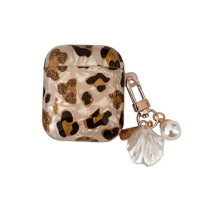 Pearl Earphone Cases For Airpods Pro 2 Leopard Pendant Headphone Protective Cover For Apple Airpod 3 Pro 2 1 3rd Generation Case