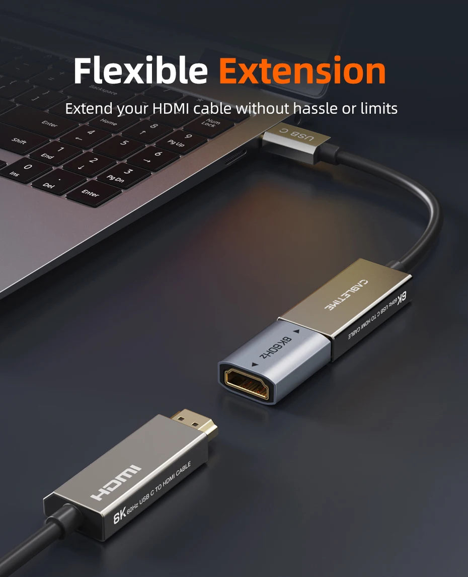 CABLETIME 8K HDMI 2.1 Extender Female To Female Converter Extension Adapter for Laptop PC TV PS3 PS4 Monitor Extension Adapter
