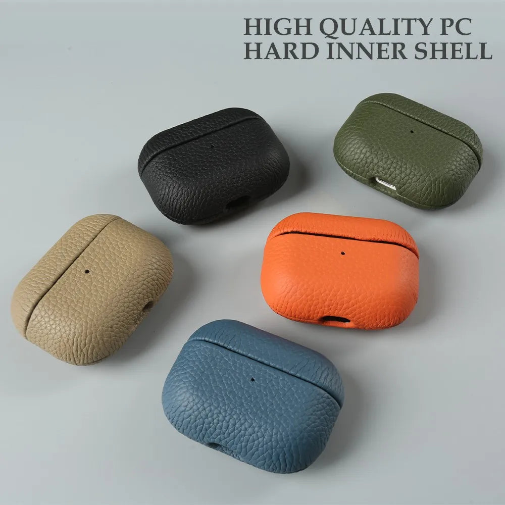 For Airpods Pro Case 100% Genuine Leather Case For Airpods 3 / 2 / Pro2 Protection Box Cases AirPods Case Cowhide Charging Box