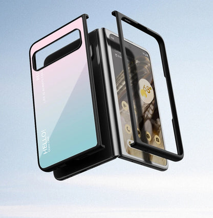 Google Pixel Fold gradient pattern glass phone case