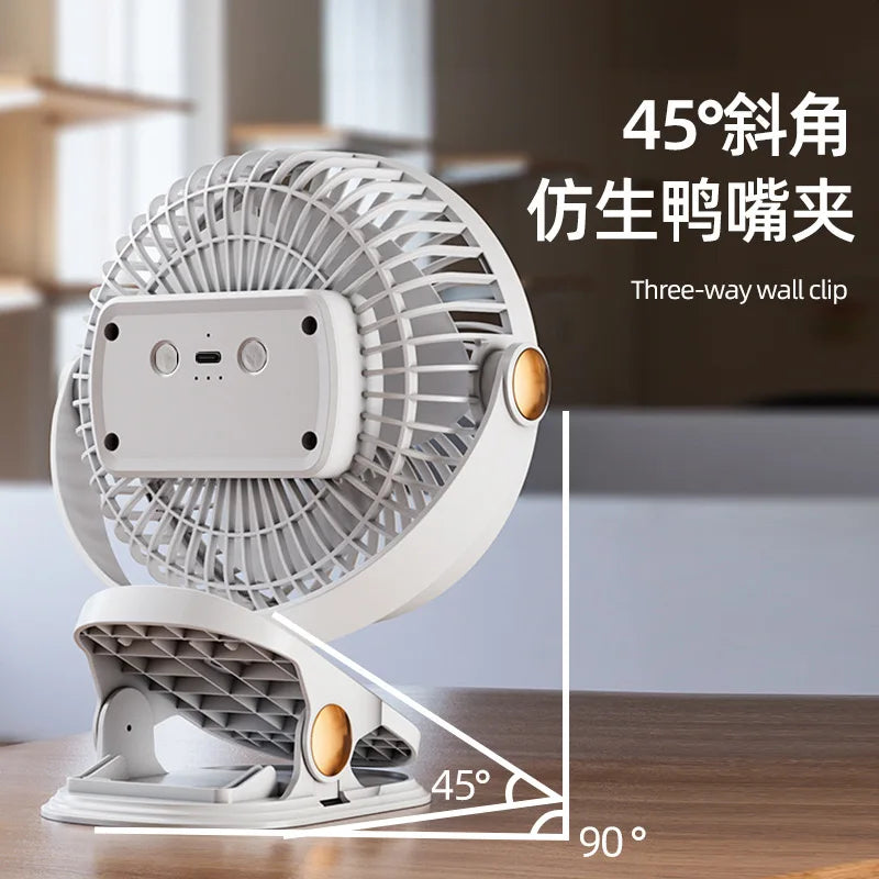 Portable USB Clip-On Fan for Office Desk Quiet Design for Dormitory Students Baby Stroller Bedside Small Tabletop Fan
