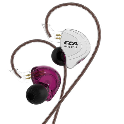 CCA-C10 HiFi Headphones 4BA+1DD Hybrid Technology Music Sports Gaming Earphones Detachable Cable 2pin 0.75mm Wired Earbuds