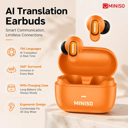 MINISO MS130 Wireless Bluetooth Earphones ENC Soft Wireless Headphones Sport Low Latency Comfort In-Ear Earbuds Macaron Travel