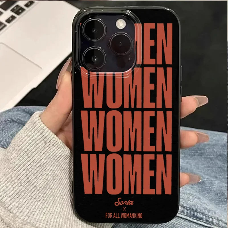Fashion Simple Letter Women Phone Case For iPhone 16 Plus 15 14 13 12 11 Pro Max 16E XR X XS Max 7 8 Plus Shockproof Soft Cover