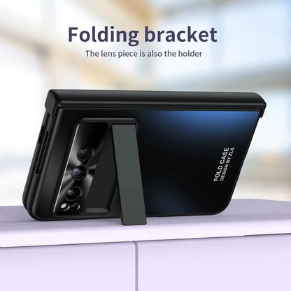 Phone case For Google Pixel Fold Luxury Business Man Pen Stylus Slot Stand Holder Phone Case Google Pixel Fold