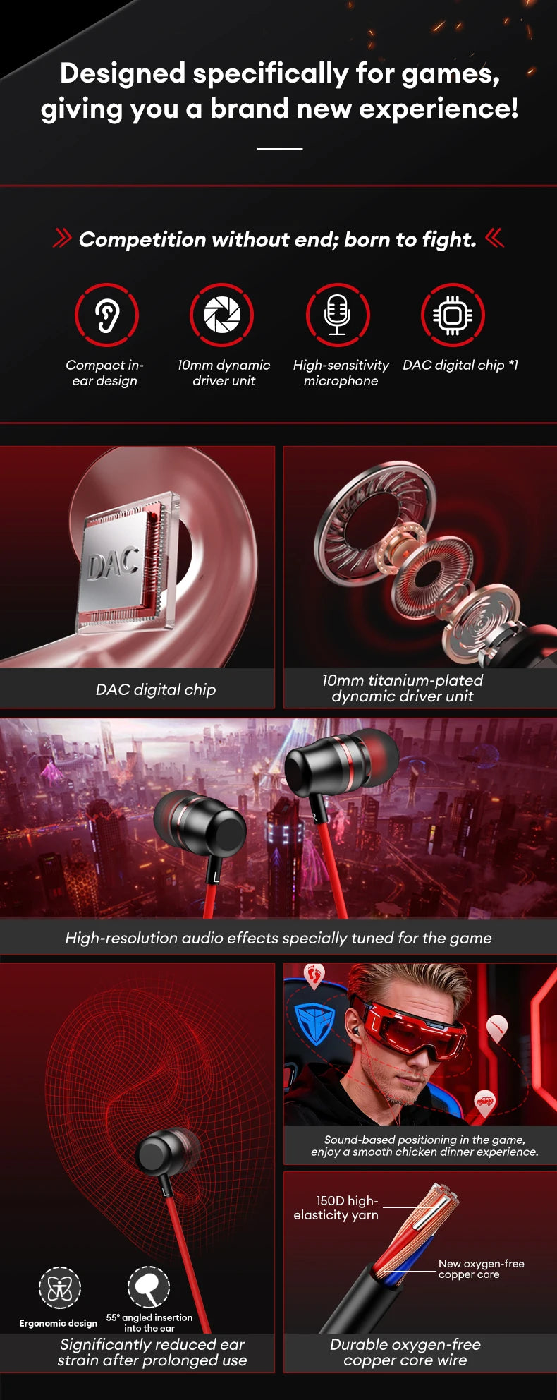 Lenovo YF38 Wired Headphones Type-C/3.5mm With Wire Control In-ear Wired Earphones With Mic For Laptop Computer Tablet Phone