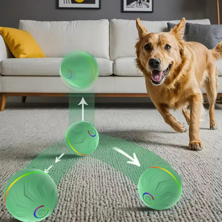 Interactive Smart Dogs Toys Balls - USB Automatic Moving Bouncing Ball for Puppy to Large Dog - Electronic Pets Ball Birthday Gi