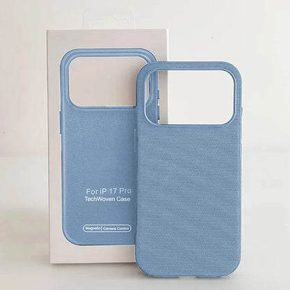 Luxury Official Technology Woven Magnetic Case For iPhone 18 17 16 15 14 13 Pro Max For Magsafe Technical Fabric Original Cover
