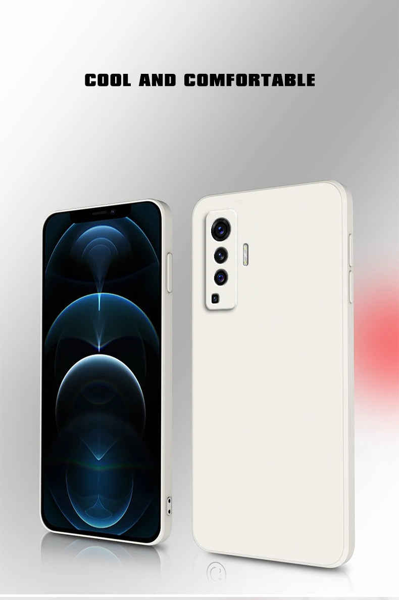 Luxury Square Liquid Silicone Case for VIVO X50 Pro Plus Lite X51 5G Camera Protective 360 Shockproof Phone Cover X50Pro X50Lite
