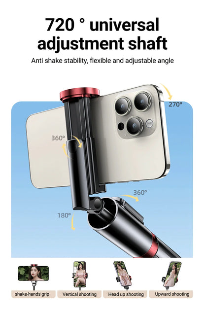 Selfie Stick 1.1 M Ultra Long Stretch Portable Phone Holder Integrated Design Bluetooth Remote With Fill Light Tripod Stand For