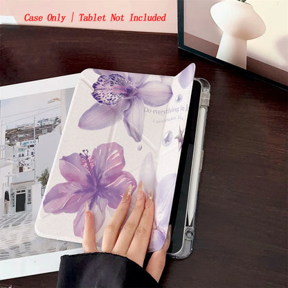 Y-Shape Foldable Stand Fresh Printed iPad Case, Auto Sleep/Wake, Fashion Minimalist Style, Fits Various Apple Models . 8 Styles