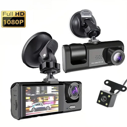 HONG TONG 1080P Car Dvr 2Camra Dash Cam Cars Camera for Vehicle Recorder Video Front Optional Rear Camera  Night Vision Dashcam
