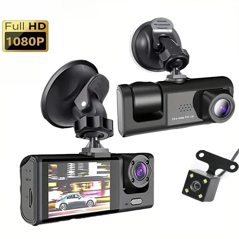 HONG TONG 1080P Car Dvr 2Camra Dash Cam Cars Camera for Vehicle Recorder Video Front Optional Rear Camera  Night Vision Dashcam