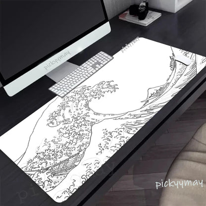 Black And White Large Mouse Pad 100x50cm Computer Mousepad Company Gaming Mausepad Keyboard Mat Office Desk Mats Abstract Art
