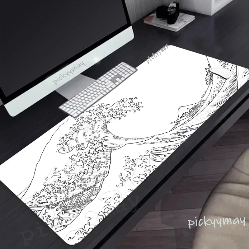 Black And White Large Mouse Pad 100x50cm Computer Mousepad Company Gaming Mausepad Keyboard Mat Office Desk Mats Abstract Art