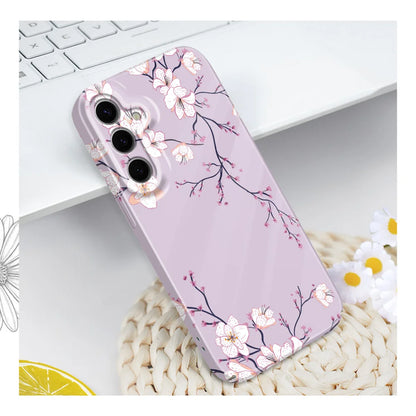 Fallen Plum Blossoms Phone Case For Samsung Galaxy S25 S24 S23 S22 S21 S20 Plus Ultra FE 5G Film Hard Cover