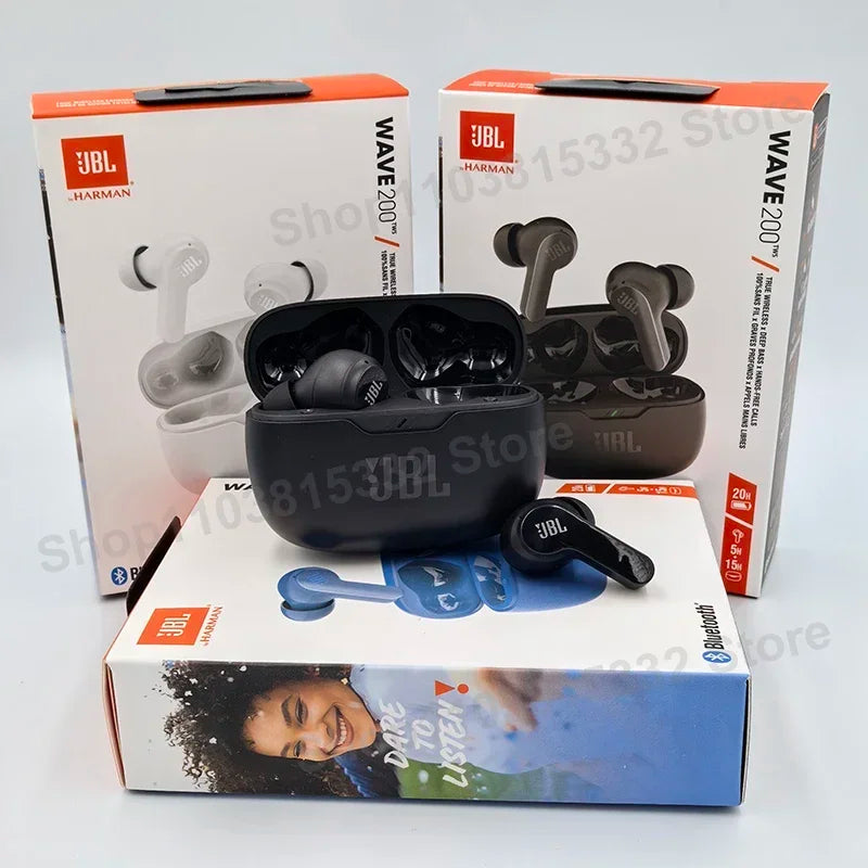 Original JBL Wave 200TWS Wireless Earbuds True Headset JBL W200 TWS Bluetooth 5.0 Earphones Sports Headphones With Mic