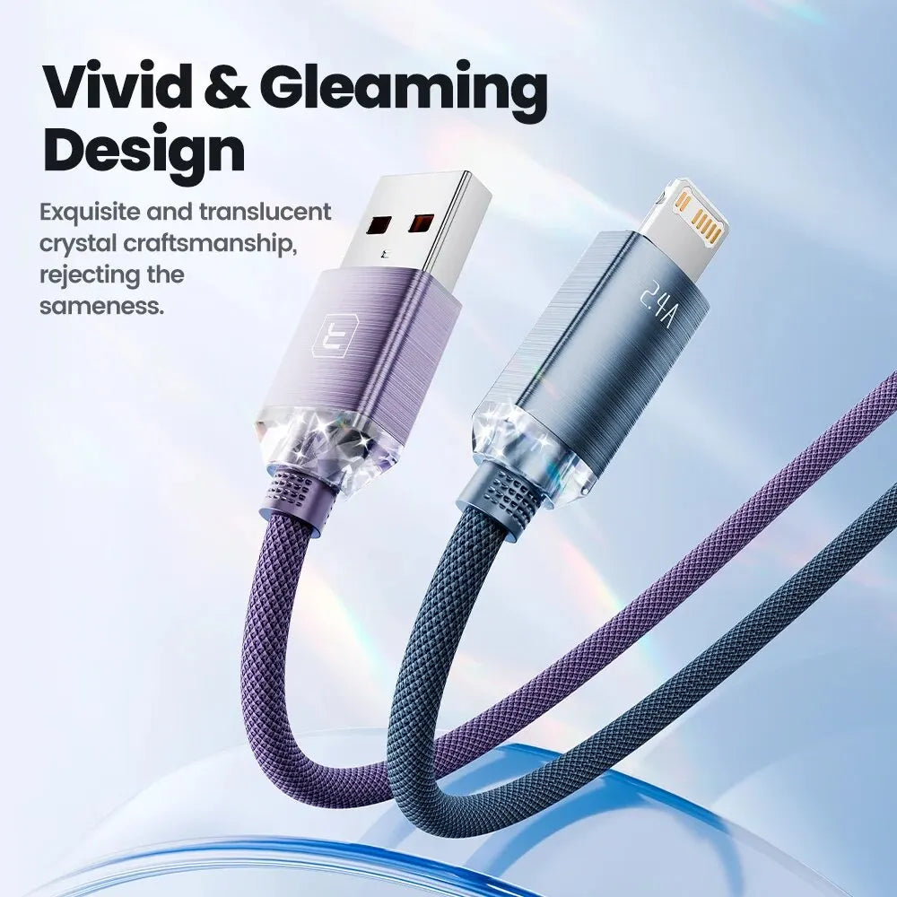 Toocki USB Cable for iPhone 14 13 12 Pro Max 2.4A Fast Charging Lightning Cable Data Wire for iPhone 8 7 6 5 Plus AirPods