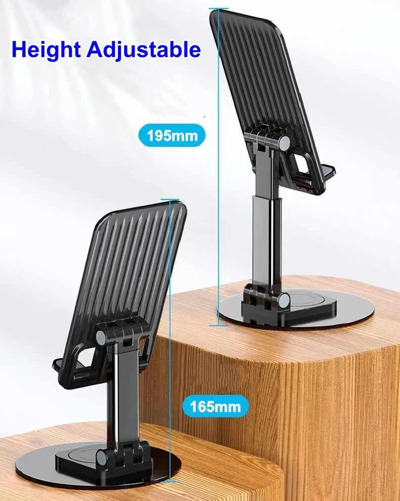 360 ° Rotating Multi-Angle Non-Slip Metal Base Foldable Universal Phone Stand for Desk Holder for iPhone 13/14/15 Pro Xiaomi S