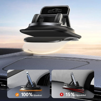 One-Hand Operated Dash Phone Clip, Shockproof 360° Rotatable Holder for Car, Perfect Angle Adjustable for Landscape & Portrait