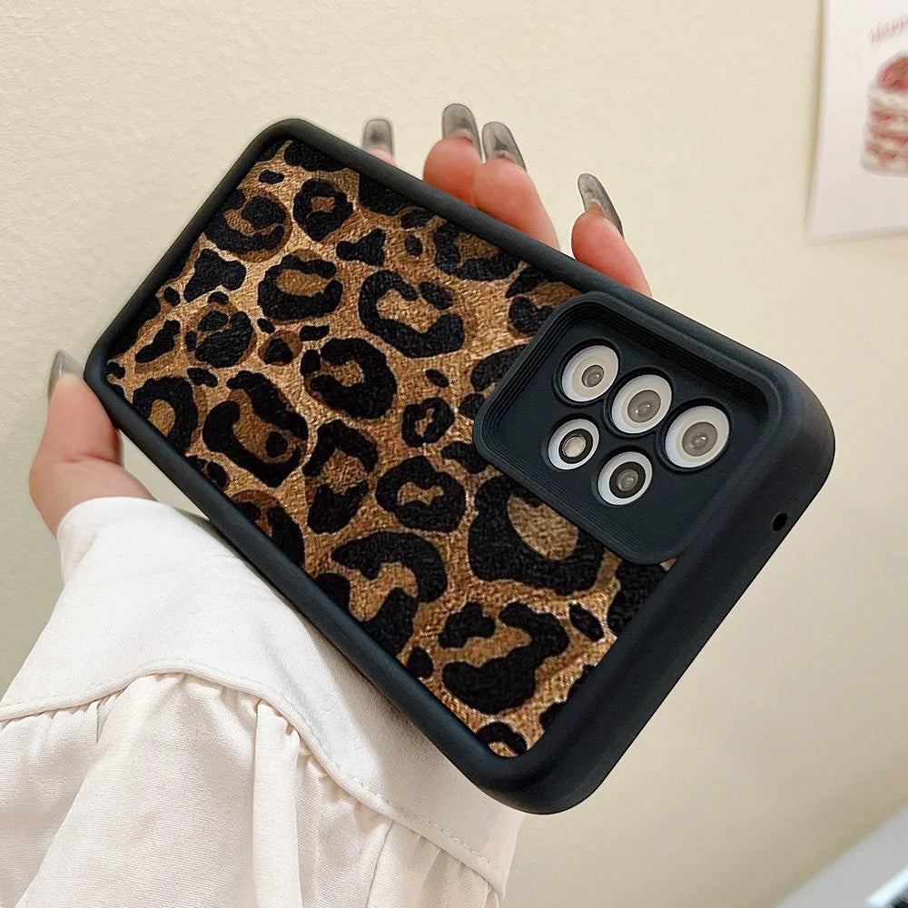 Leopard Pattern Case For Samsung Galaxy S25 Ultra Case Samsung S26 Ultra S24 FE S25 Plus S23 S22 S21 S20 FE A73 5G Cases Cover