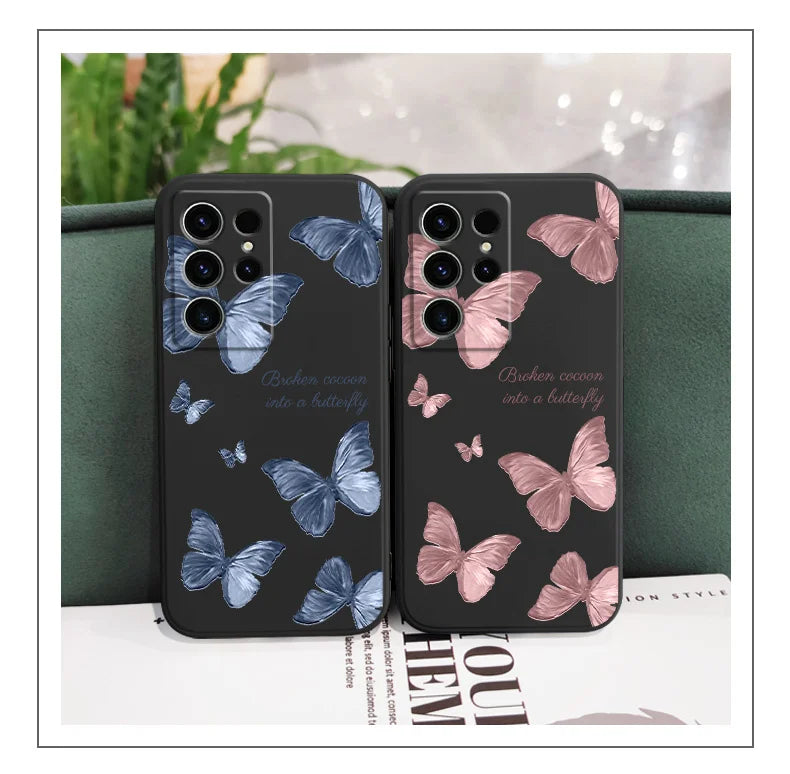 Little Butterfly Phone Case For Samsung Galaxy S24 S23 S22 S21 S20 S10 S10E S9 Ultra Plus FE Note 20 Ultra 10 9 Plus Cover