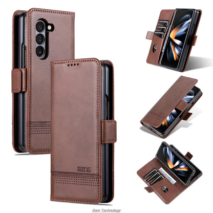 Magnetic Adsorption Leather Fitted Case for Samsung Galaxy Z Fold5 / Z Fold 5 6 7 4 3 5G Flip Cover Protective Case Fundas Coque