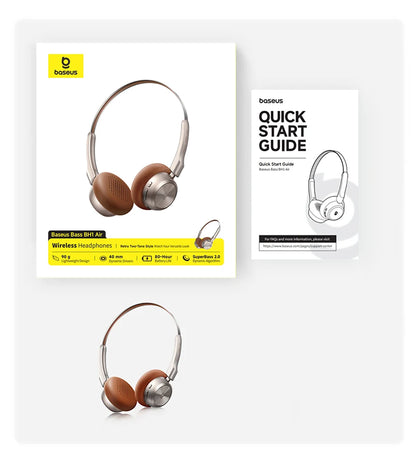 Baseus BH1 Air Wireless Headphones Bluetooth 6.0 ENC Noise Cancellation Lightweight 90g Over Ear Headset 80H Earphone