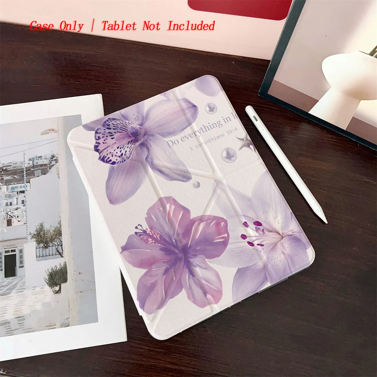 Y-Shape Foldable Stand Fresh Printed iPad Case, Auto Sleep/Wake, Fashion Minimalist Style, Fits Various Apple Models . 8 Styles