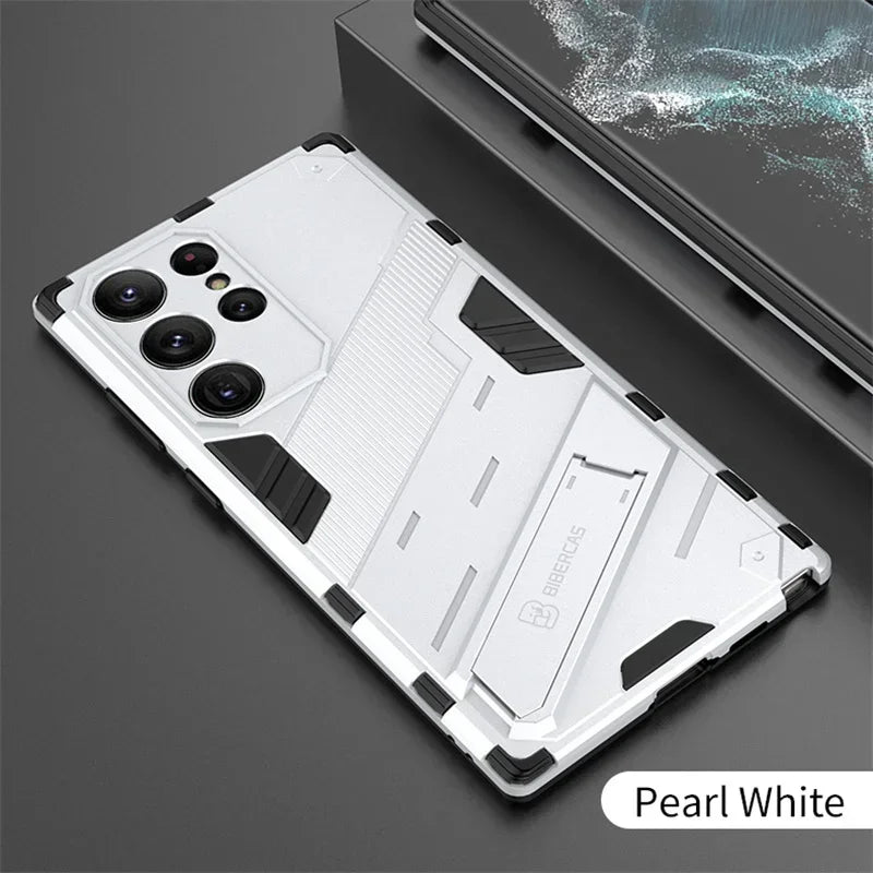 Armor Shockproof Phone Case For Samsung Galaxy S26 S25 S24 S23 S22 Ultra Plus Edge  S26 Pro With Holder Lens Protect Cover