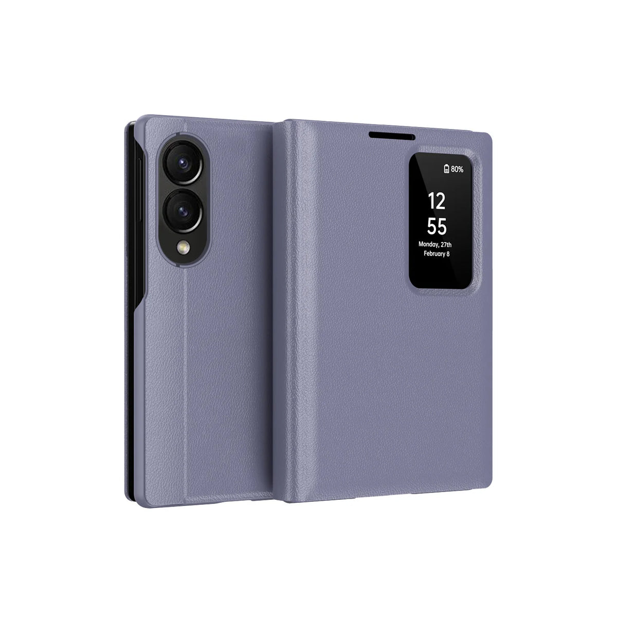 Luxury Leather Wallet Card Slot Smart View Case for Samsung Galaxy Z Fold 8 Fold8 Wide Flip-Free Answering Wake Up Flip Cover